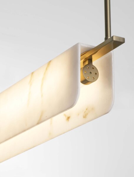 LED Hängelampe in Gold Creme 60 cm lang dimmbar warmweiß