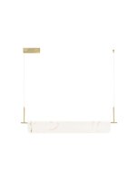 LED H&auml;ngelampe in Gold Creme 60 cm lang dimmbar warmwei&szlig;