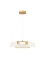 LED H&auml;ngeleuchte in Gold Creme &Oslash; 63 cm dimmbar 3 flammig