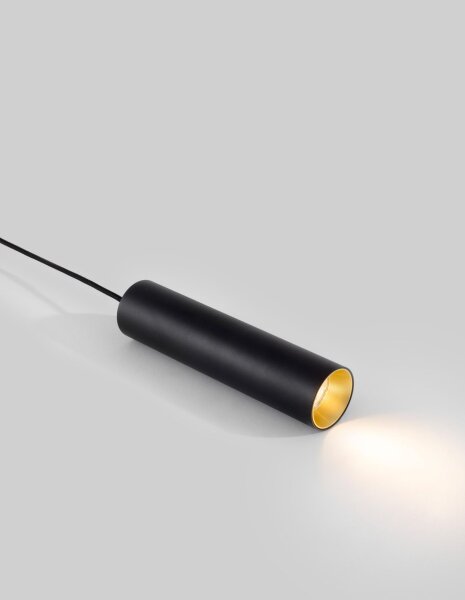 Pendelleuchte schmal GU10 5,6 cm breit Schwarz Retro