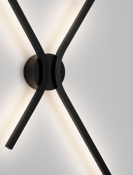 LED Wandlampe indirekt 60 cm breit Schwarz Minimalistisch