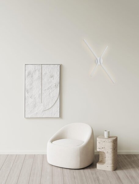 LED Wandleuchte Minimalistisch Weiß 60 cm breit indirekt
