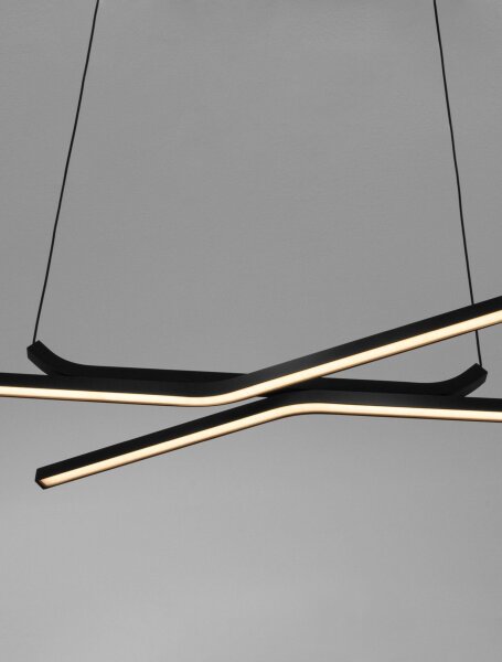 LED Pendelleuchte Schwarz 120 cm lang dimmbar Minimalistisch