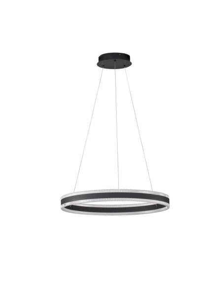 LED Pendelleuchte Ring Ø 60 cm Schwarz dimmbar warmweiß