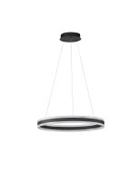LED Pendelleuchte Ring Ø 60 cm Schwarz dimmbar...