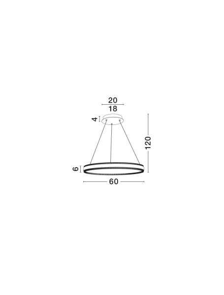 LED Pendelleuchte in Gold Ø 60 cm dimmbar Ring warmweiß CODY