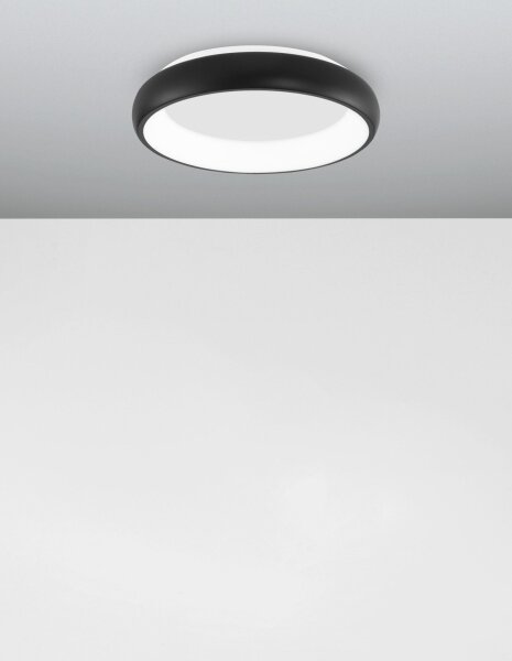 LED Deckenlampe rund Ø 41 cm Schwarz dimmbar warmweiß Modern