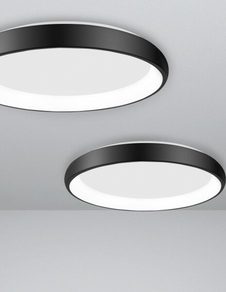 LED Deckenleuchte Schwarz Ø 61 cm dimmbar rund warmweiß