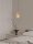 LED Pendelleuchte 12 cm breit in Schwarz Gold Glas warmweiß