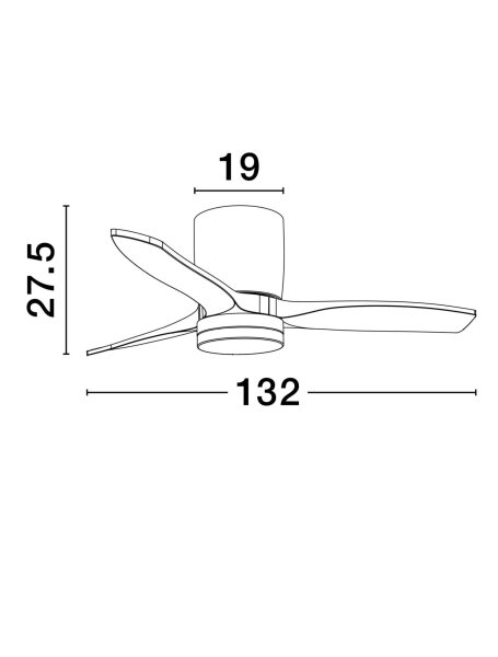 LED Deckenventilator Weiß Natur Holz Ø 132 cm CCT Modern