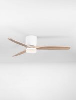 LED Deckenventilator Weiß Natur Holz Ø 132...