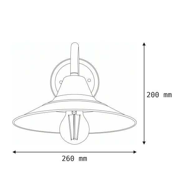 Wandlampe Antik echtes Messing rostfrei Ø26cm E27