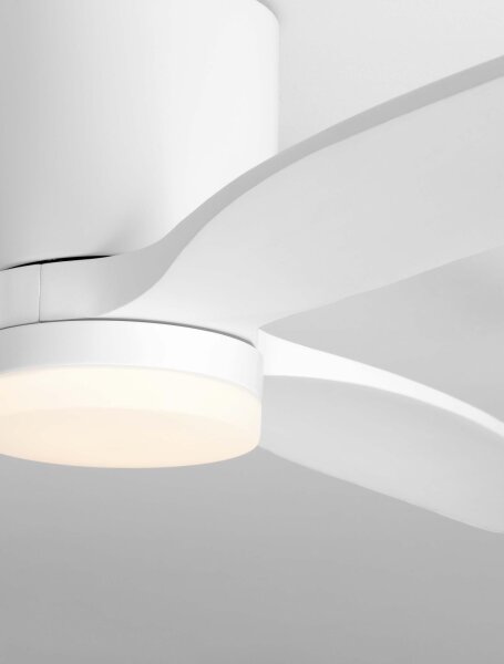 LED Deckenleuchte Ventilator Weiß Holz Ø 132 cm 6 Stufen