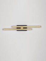LED Wandleuchte in Schwarz Gold 54 cm breit dimmbar flach