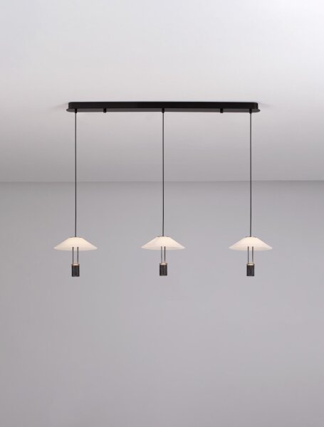 LED Pendelleuchte Up Down 100 cm lang Schwarz Weiß 3 flammig