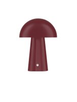 LED Nachttischlampe Akku 22 cm Rot Touch Dimmer warmwei&szlig;