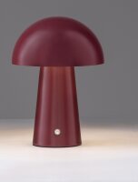 LED Nachttischlampe Akku 22 cm Rot Touch Dimmer...