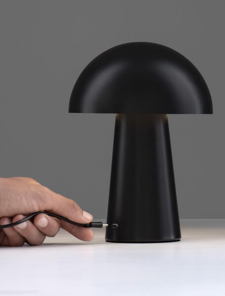 LED Tischleuchte Schwarz 22 cm Akku Touch Dimmer kabellos