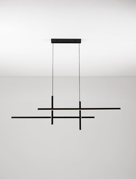 LED Pendelleuchte 120 cm lang Schwarz dimmbar 4 flammig