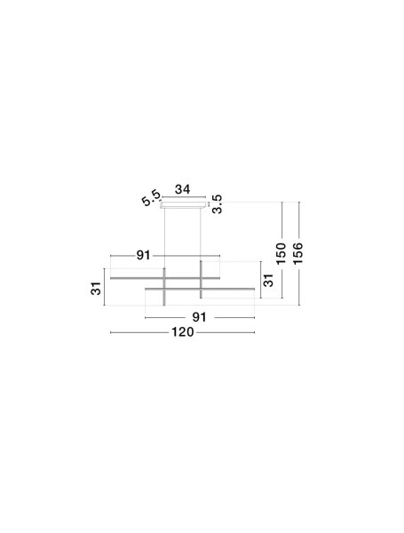 LED Pendelleuchte 120 cm lang Schwarz dimmbar 4 flammig