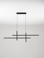 LED Pendelleuchte 120 cm lang Schwarz dimmbar 4 flammig