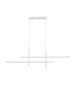 LED H&auml;ngelampe Wei&szlig; 120 cm lang dimmbar 4 flammig warmwei&szlig;