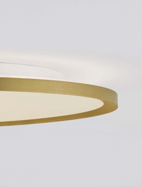 LED Deckenlampe flach Ø 60 cm in Gold dimmbar Farbwechsel