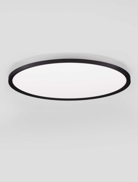 LED Deckenleuchte Schwarz Ø 60 cm dimmbar flach CCT 4661 lm