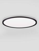 LED Deckenleuchte Schwarz Ø 60 cm dimmbar flach...