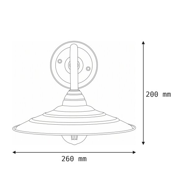Messing Wandleuchte E27 Ø26cm Wohnzimmer Treppe