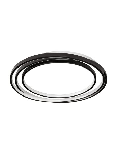 LED Deckenlampe Ring Ø 54 cm Schwarz dimmbar 3 flammig flach