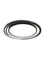 LED Deckenlampe Ring &Oslash; 54 cm Schwarz dimmbar 3 flammig flach