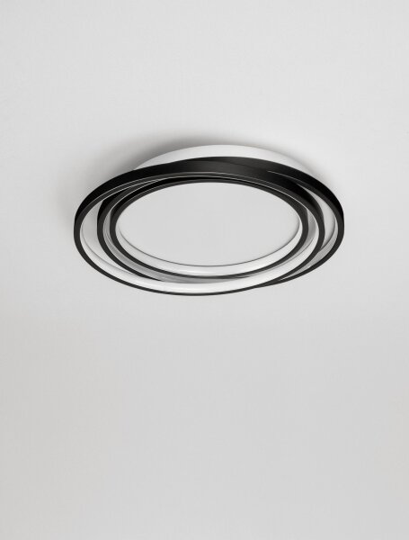 LED Deckenleuchte Schwarz Ø 44 cm dimmbar Ring 3 flammig