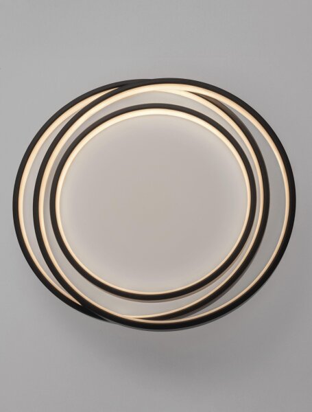 LED Deckenleuchte Schwarz Ø 44 cm dimmbar Ring 3 flammig