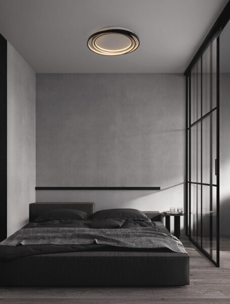 LED Deckenleuchte Schwarz Ø 44 cm dimmbar Ring 3 flammig