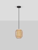 Pendelleuchte E27 Ø 20 cm Schwarz Natur...