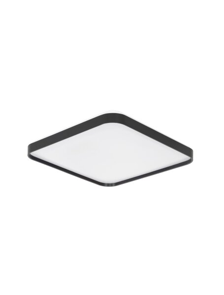 LED Deckenlampe flach 48 cm breit Schwarz Weiß warmweiß