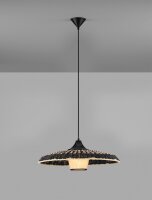Pendelleuchte E27 Ø 61 cm Schwarz Natur...