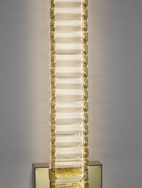 LED Wandlampe schmal 60 cm in Gold Kristall neutralweiß