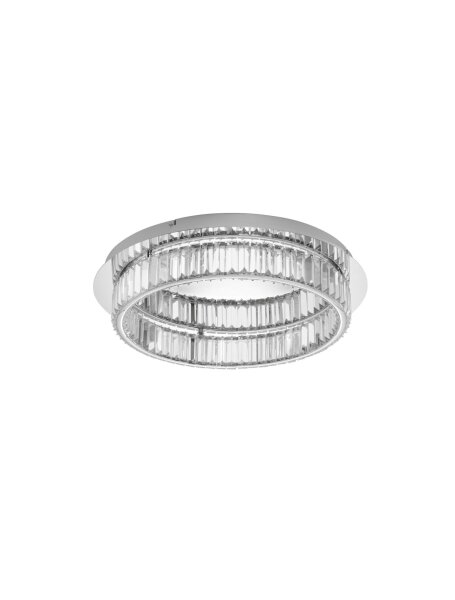 Runde LED Deckenlampe Ø 60 cm dimmbar in Chrom Kristall