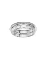 Runde LED Deckenlampe &Oslash; 60 cm dimmbar in Chrom Kristall