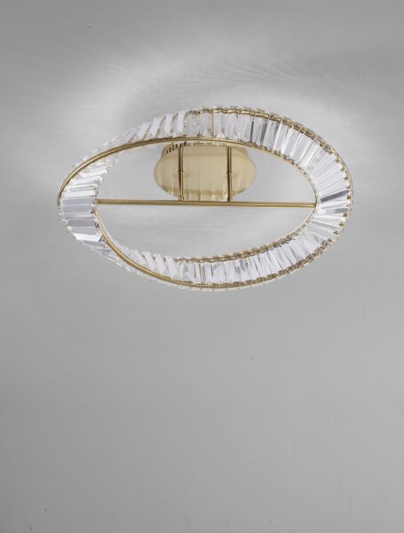 LED Deckenlampe Kristall Ø 60 cm dimmbar in Gold 3728 lm