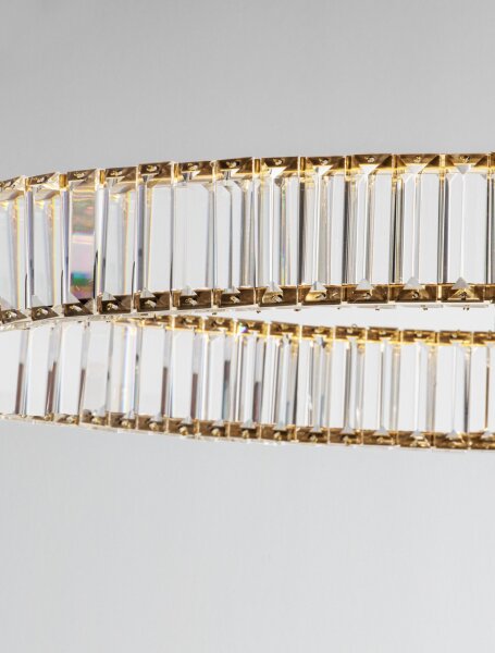 LED Kronleuchter Ring Ø 80 cm in Gold dimmbar Kristall