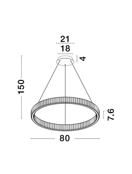 LED Pendelleuchte in Chrom Ø 80 cm dimmbar höhenverstellbar