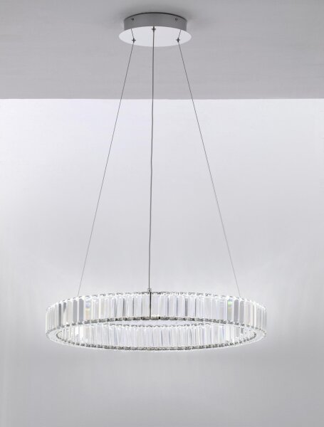 LED Hängeleuchte Ø 60 cm in Chrom dimmbar höhenverstellbar