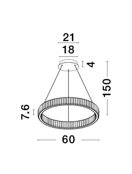 LED Hängeleuchte Ø 60 cm in Chrom dimmbar höhenverstellbar