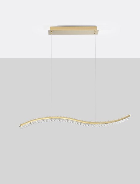 LED Pendelleuchte 1 m lang in Gold dimmbar höhenverstellbar