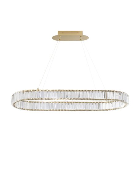 LED Hängelampe 92 cm lang in Gold dimmbar höhenverstellbar