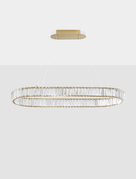LED Hängelampe 92 cm lang in Gold dimmbar höhenverstellbar