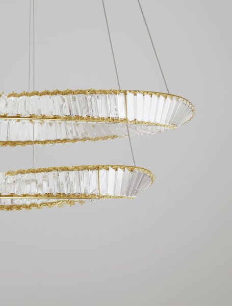 LED Kronleuchter rund Ø 80 cm in Gold dimmbar 6351 lm